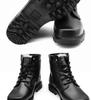 Men's Full Cowhide Wool-Lined Snow Boots - High-Top, Warm, Cold-Resistant Winter Leather Shoes