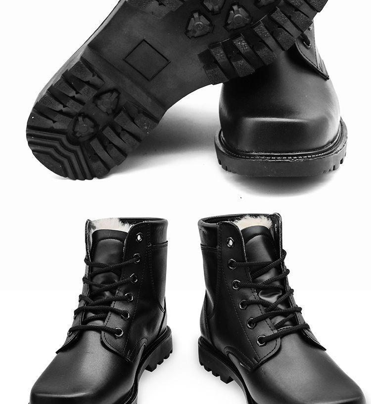 Herren-Schneestiefel aus Vollrindleder mit Wollfutter – Hohe, warme, kältebeständige Winterlederschuhe