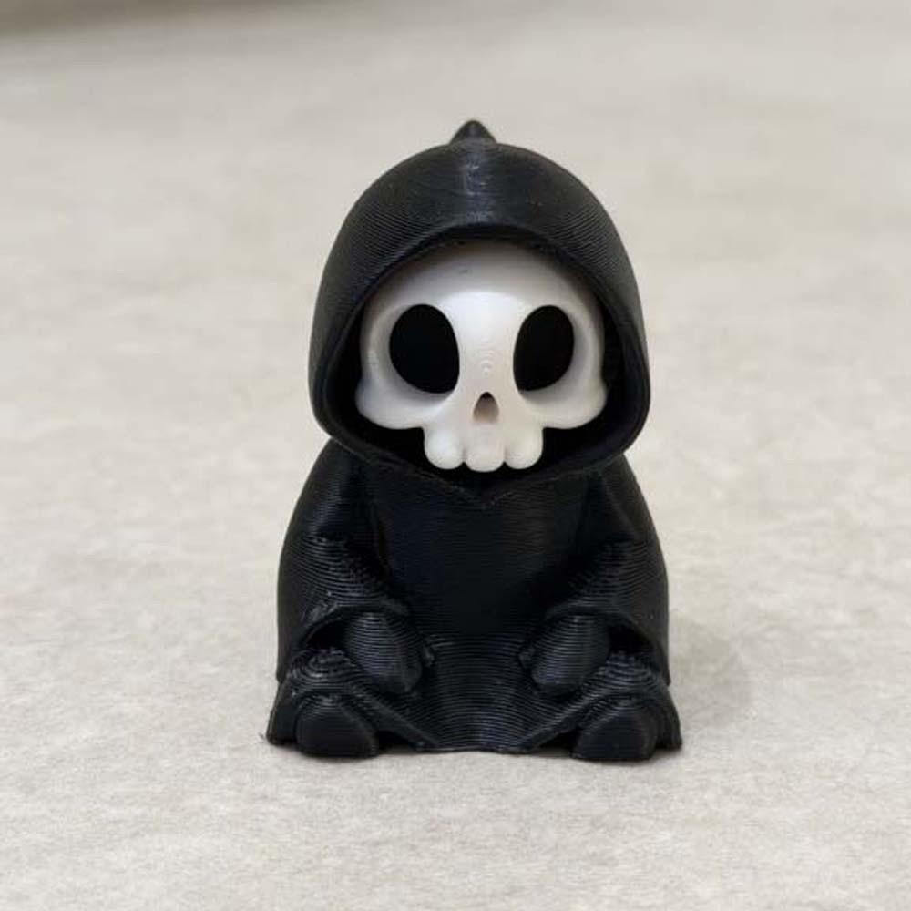 Cute Grim Reaper Toy Chibi 3D Printed Doll Spooky Car Decor Halloween Miniature Teens