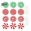 Spiral Candy Cane Party Supplies 12Pcs Christmas Yard Stakes Hollow Board Garden Decor with Metal Spikes Themed Seasonal Decorations Red White Green