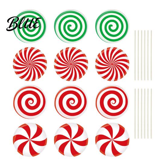 Spiral Candy Cane Party Supplies 12Pcs Christmas Yard Stakes Hollow Board Garden Decor with Metal Spikes Themed Seasonal Decorations Red White Green