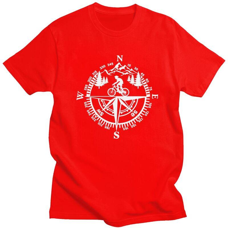 

Custom Adventure Mountain Bike Compass T Shirt for Men 100 Cotton Tshirt Casual Tees Tshirt Loose Fit S