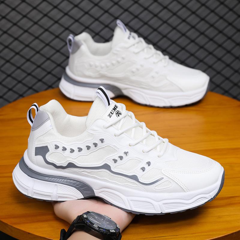 

2025 новая мужская обувь сетка дышащая спортивная повседневная вязаная шнуровка студенческая беговая обувь большой размер мужская обувь 44