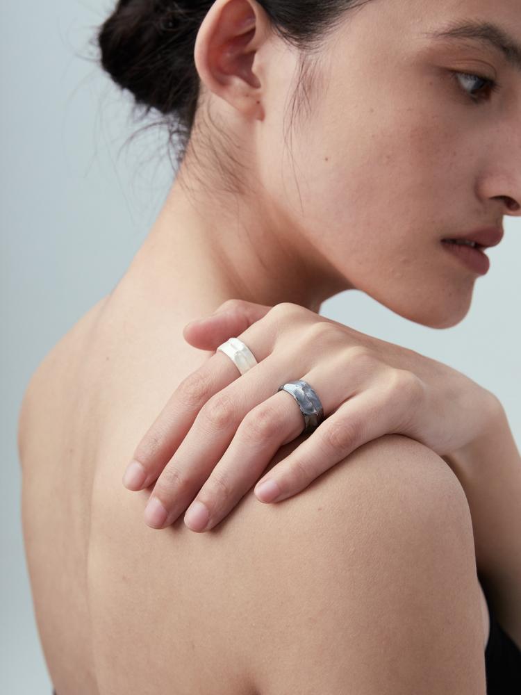 Adjustable 925 Silver Open Couple Rings Unisex Interlocking Minimalist Fashion Jewelry