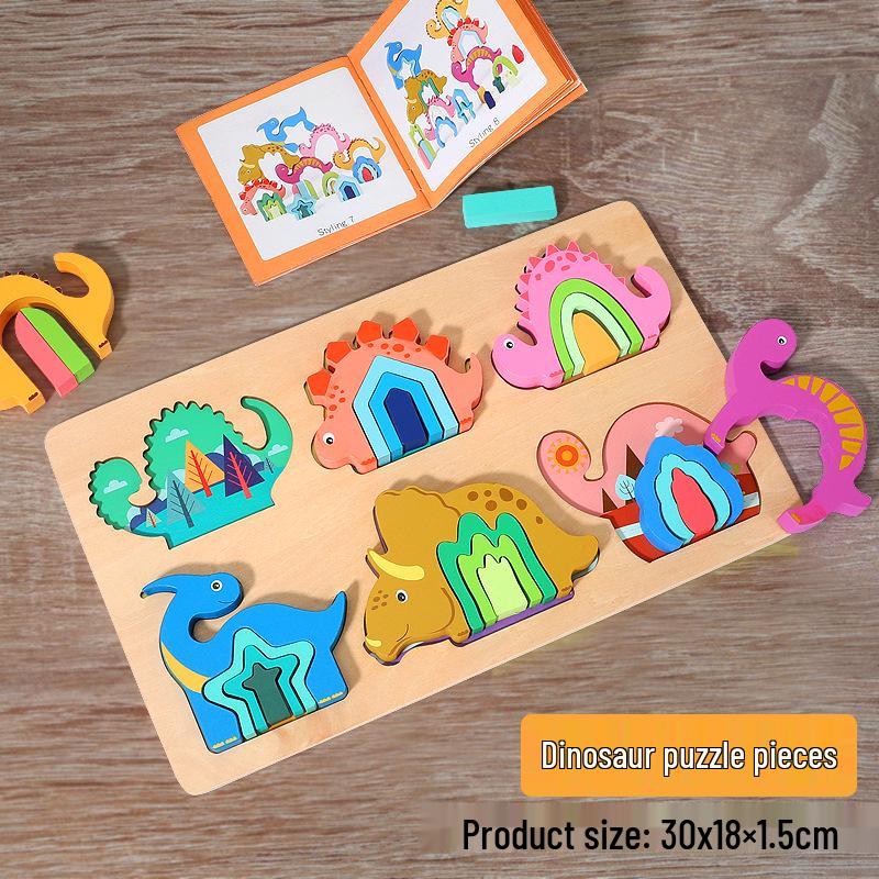Wooden Geometric Shape Jigsaw Puzzle for Toddlers, Ages 1-3, Early Learning Toy