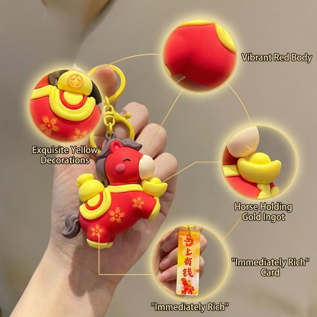 Horse Year Of Wealth Keychain Keychain