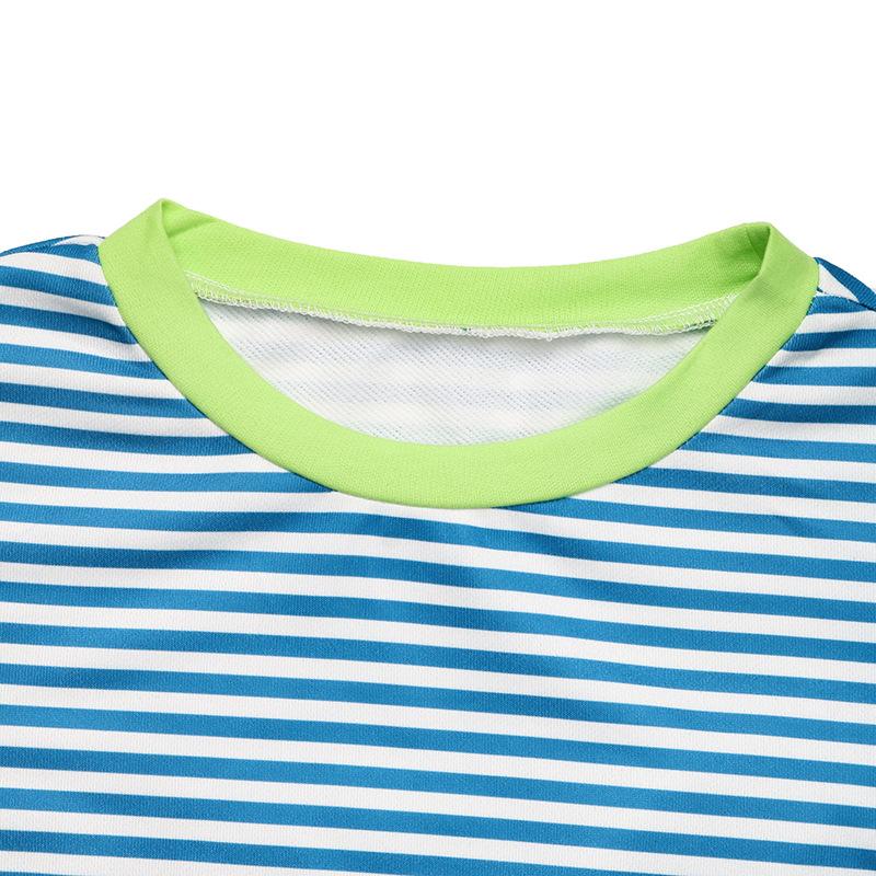 Sommer Damen Langarm T-Shirt O Hals Streifen