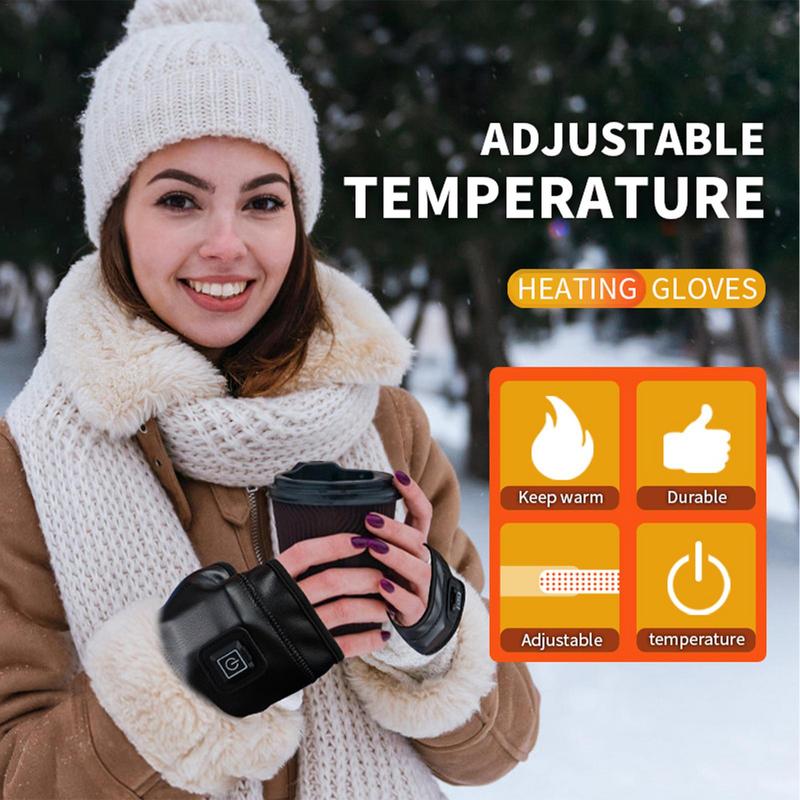 2000mah Rechargeable Electric Heating Gloves Winter Half Finge Hand Warmer Motorcycle Cycling Mittens Heated Gloves For Skiing