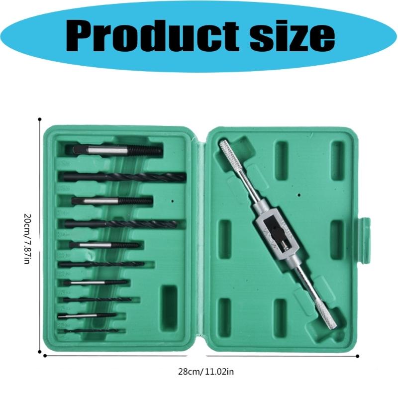 11Pcs Professiona Broken Screw Puller Coarse Tooth Fine Tooth Faucet Broken Wire Puller Screwdriver Tool Plastic Box
