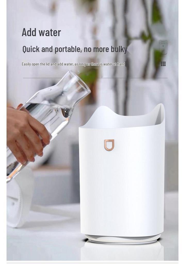 USB Humidifier & Air Purifier with Large Mist Output and Atmosphere Light for Home Bedroom