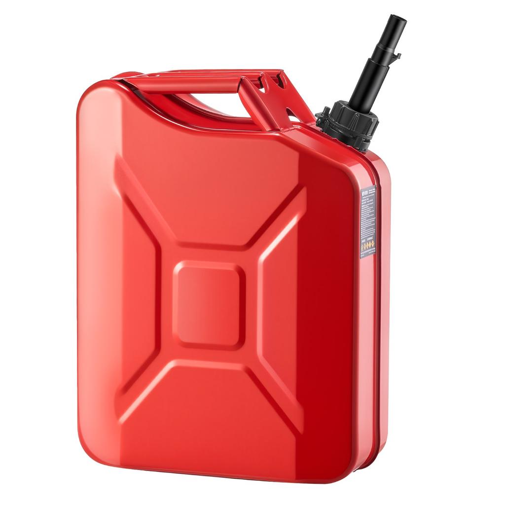 VEVOR Metal Fuel Container, 20 L, Fuel Jerry Can with Spout and Comfort Handle, 6 L/min Max Flow Rate