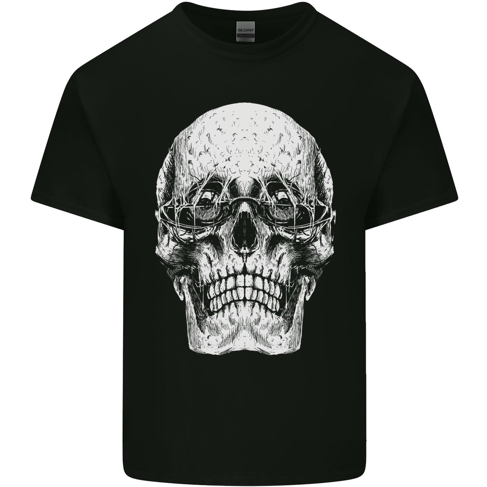 

26 Gothic Lightweight Cotton T-shirt for Men with Skull Glasses- Unisex T-Shirt 5XL різнокольоровий