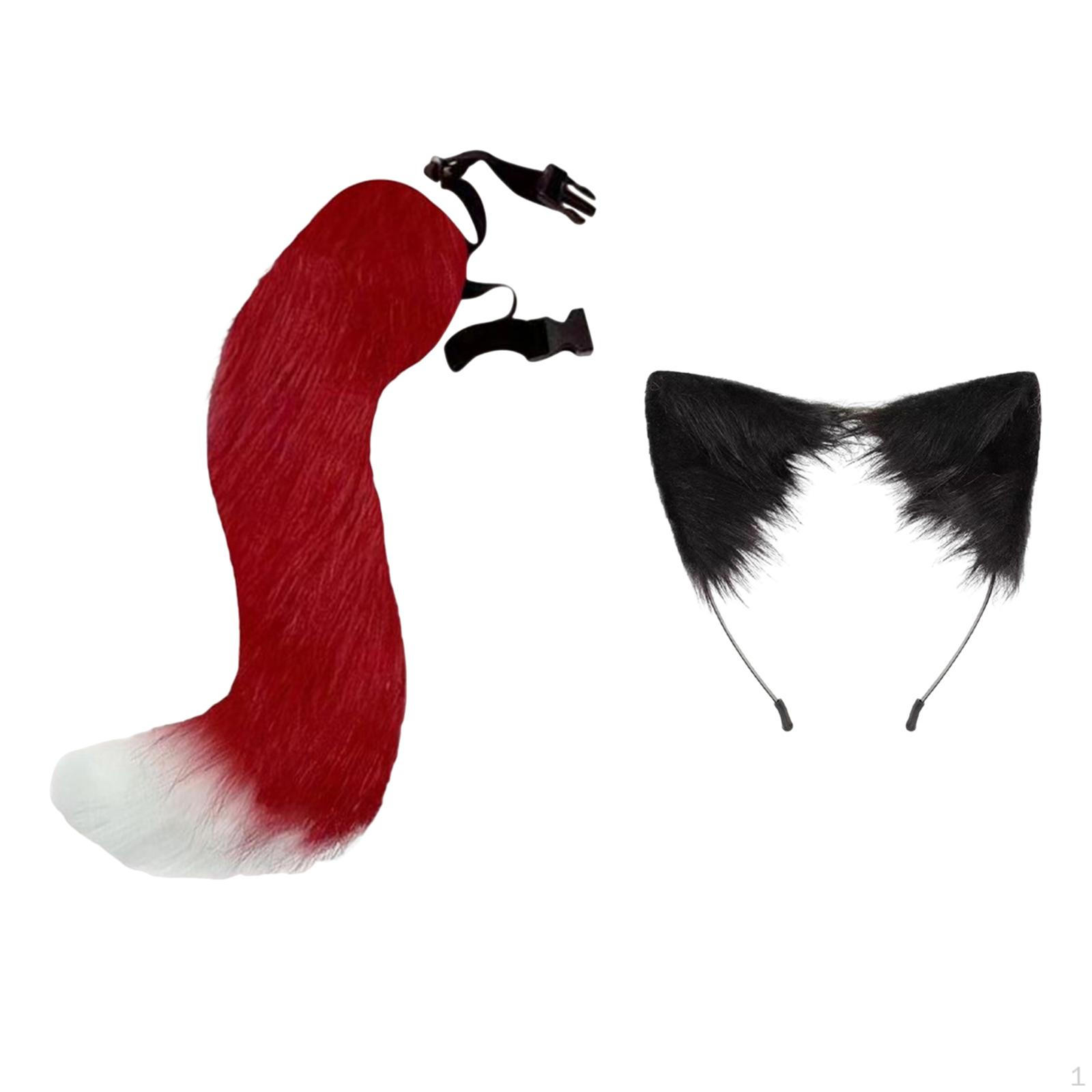 

Cat Ears and Tail Set Hairband Costume for Carnivals Festivals Birthday Gift
