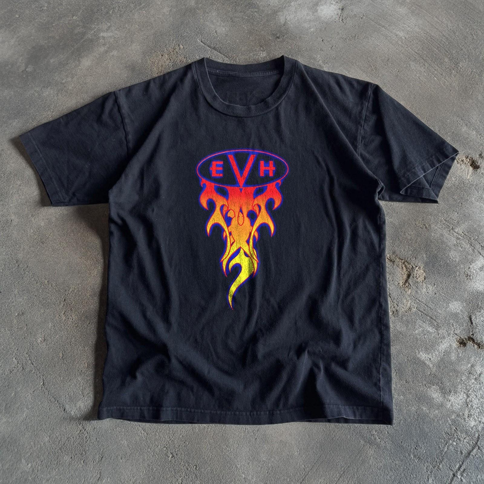 HOT! Van Halen EVH Logo Rock Band Heavy Cotton Black Unisex T-shirt Size S-5XL XXXXL