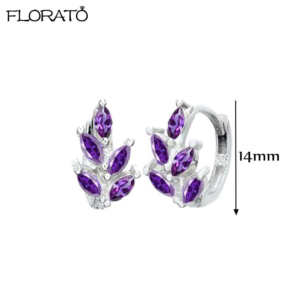 925 Silver Needle Elegant Purple Earrings Exquisite Small Hoop Earrings for Women Fashion Puncture Jewelry Accessories