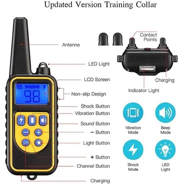 Anti-bark Collar - LPNOVE - 800m - 99 Levels - Rechargeable - Rain Resistant
