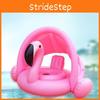 Inflatable Flamingo Seat Ring With Canopy Sunshade Cover Water Play Toy For Kids