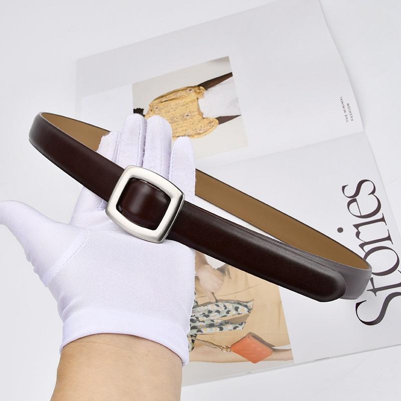 

Женский ремень из коровьей кожи, ремень из натуральной кожи, женский ремень в стиле инс, квадратная пряжка, повседневный и универсальный, для костюма, женские брюки 105cm