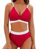 Backless Bikini Set Women Halter Contrast Color Swimsuit High Waisted Two-piece Holiday Fashion Bathing Suit Summer New