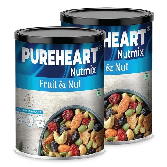 

Pureheart Nutmix Fruit & Nuts(454 gm Pack of 2) Natural Premium Mix Nuts (Cashews, Almonds, Raisins, Cranberries) Delicious