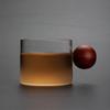 Glas-Whisky-Weinbecher mit Holzgriff, Büro, kleine Teetasse, handgefertigte Tasse, Trinkgeschirr