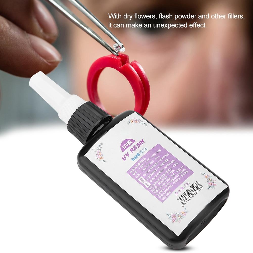 DIY Kristall Transparent UV Schnelltrocknender Kleber Hart Aushärtendes Harzgel 50g