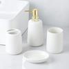Creative White Ceramic Lotion Bottle Mouthwash Cup Toothbrush Soap Dish Set Bathroom Accessories Press-Action Soap Dispenser Cup