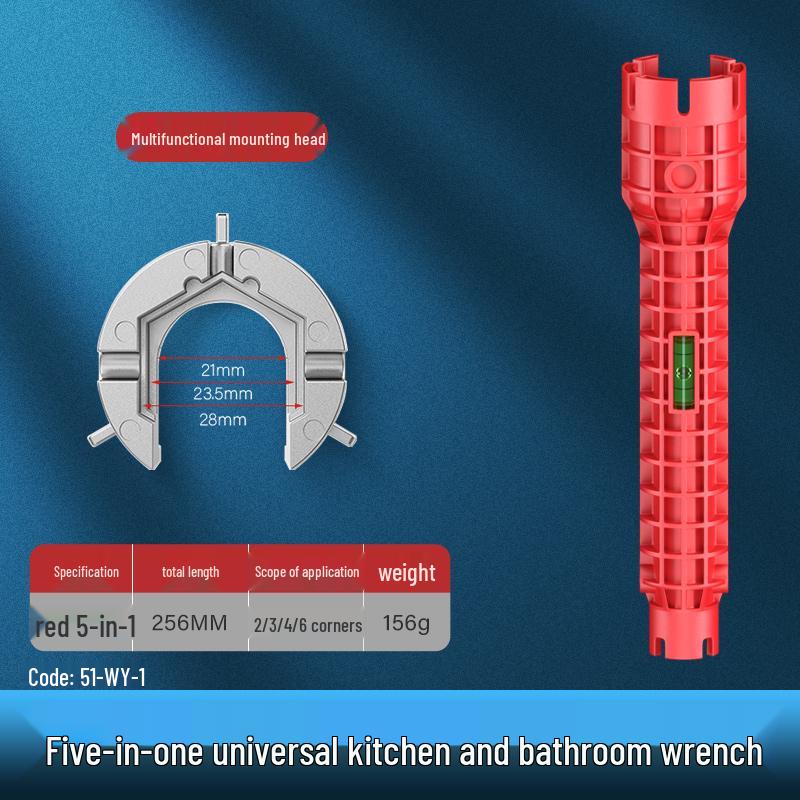 Eight-in-One Multifunctional Faucet & Pipe Wrench Tool for Bathrooms