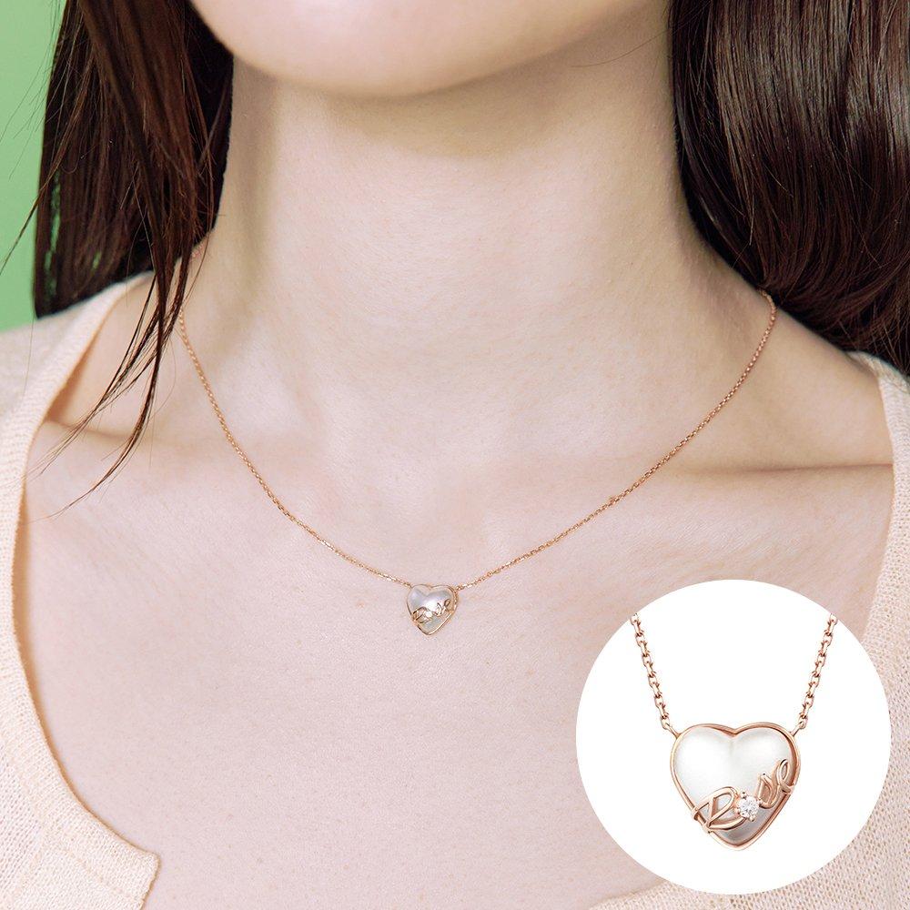 

[Rosemont] Silver Heart Pearl Necklace Rc24B01K