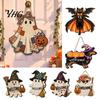 Pumpkin Theme Ornaments Halloween Ghost Welcome Door Hanger, Cute Wooden Sign with Witch Hat & Hanger Elements, Fall Indoor Outdoor Wall Decor