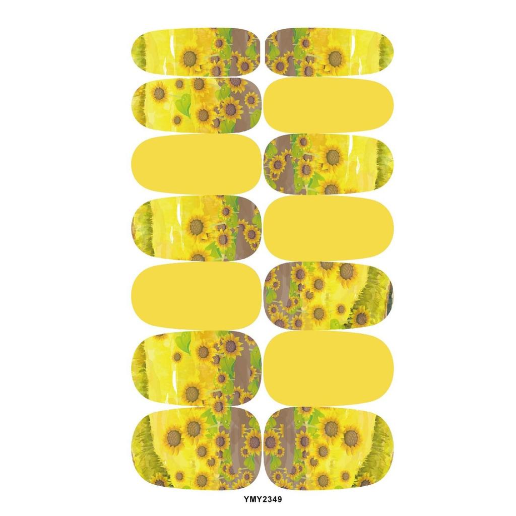 Sunflower Nail Stickers - Trendy Full-Set Decorative Stickers (YMY2340-2)