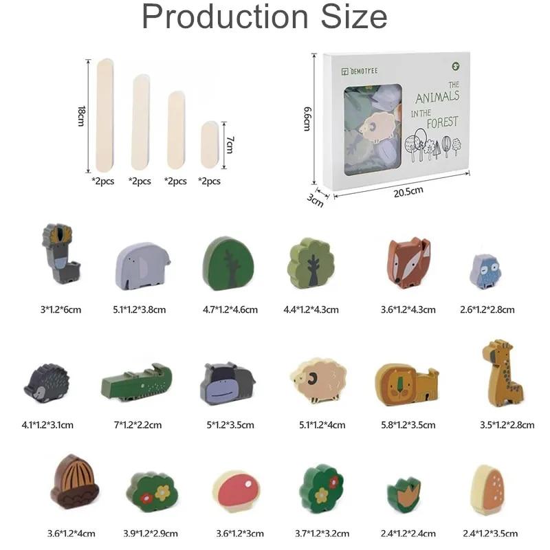 Animal Stacking Toys Kids Wooden Balance Stacking Montessori Toy Educational Development Learning Birthday Gift for 2-4 Year Old