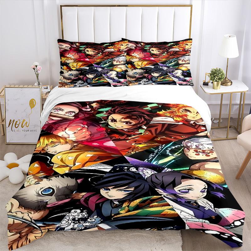 3pcs Demon Slayer Bedding Set. Soft and Comfortable with No Core Included (1x Duvet Cover + 2x Pillow Covers) yy251031030