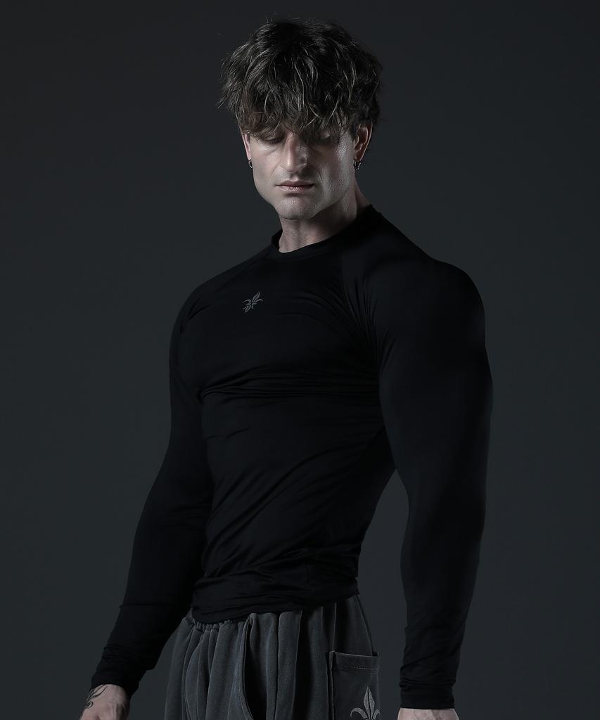 Camid Silver Logo Compression Long Sleeve [Black]