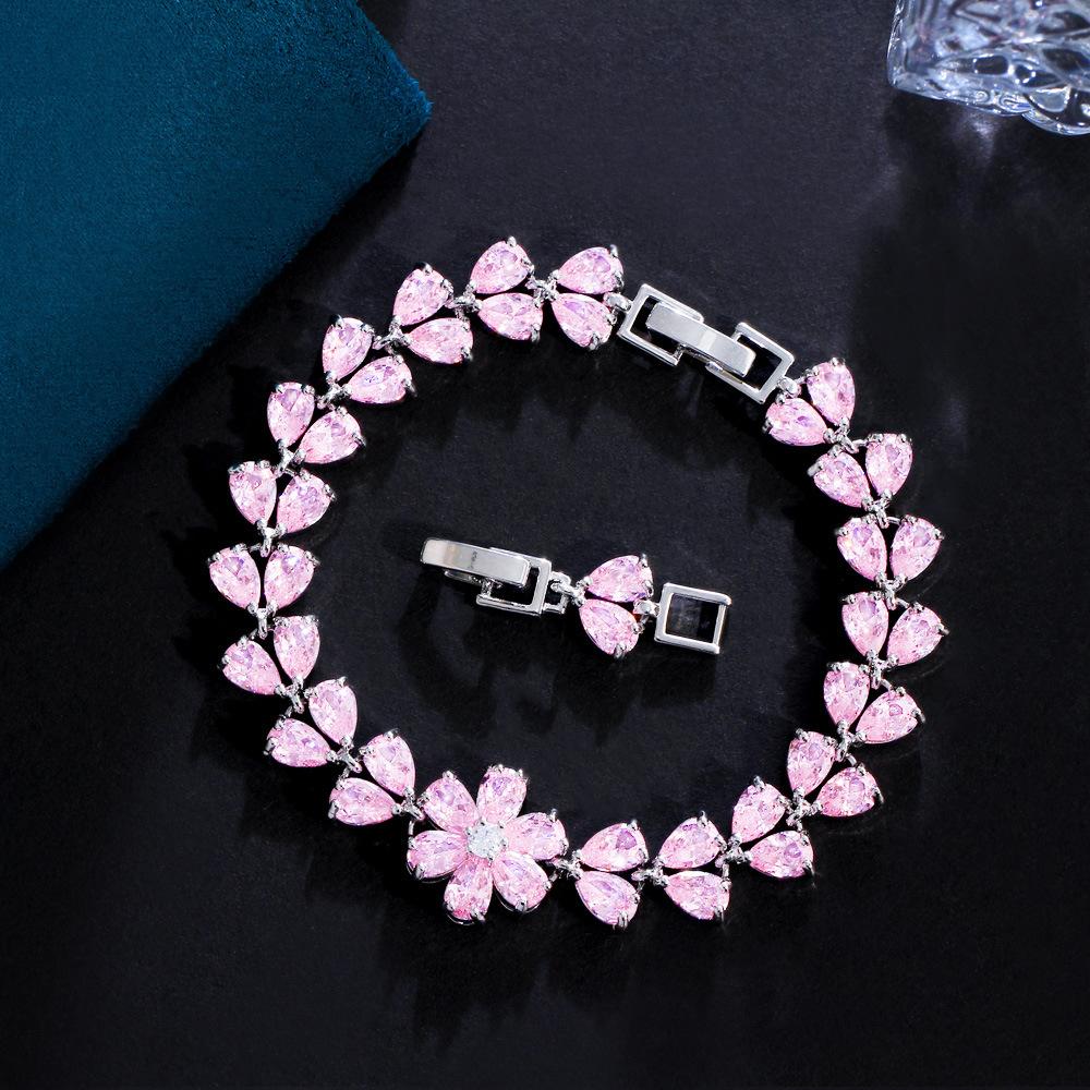 Mehrfarbig Optional Kupfer Eingelegte Zirkonia Schmuck Kreatives Blumenarmband Schmuck