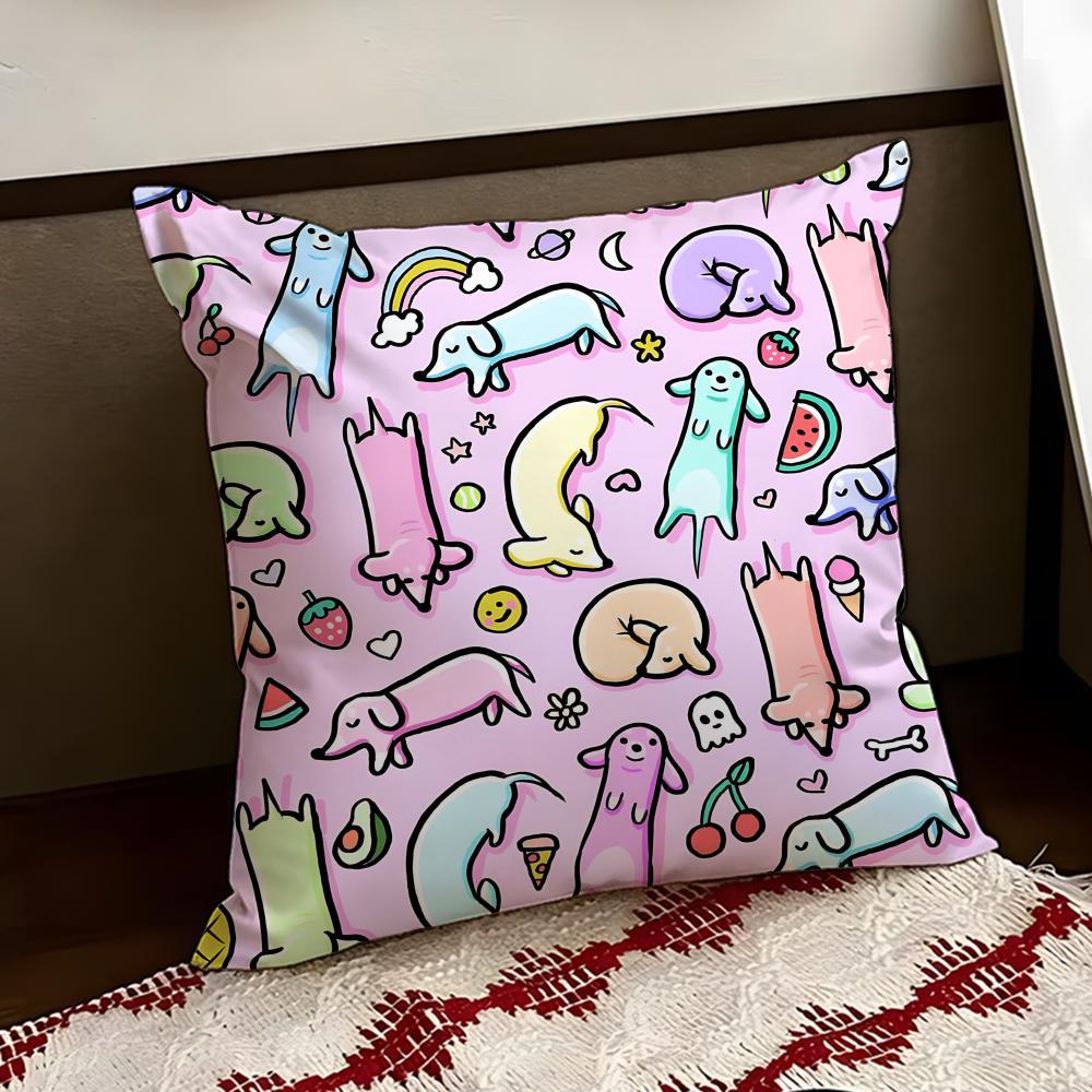 Funda de Cojín Elástica de Perro Salchicha Reversible Suave Duradera para Almohada Uso Multiescena en Casa Coche para Comodidad Diaria