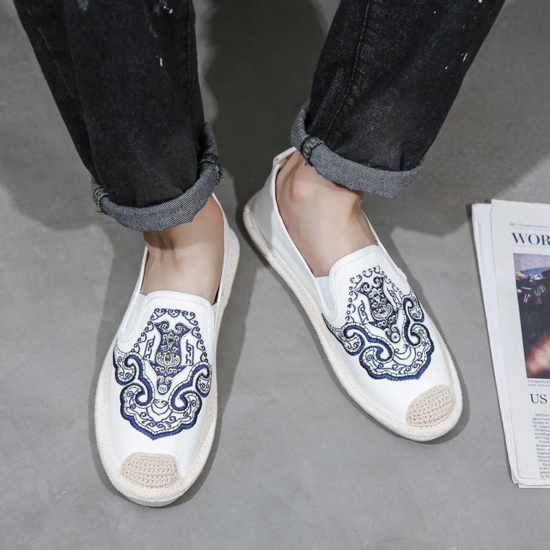 Fashion Designer Shoes Men Espadrilles Zapatos De Hombre New Fisherman Canvas Shoes Men's Casual Sneakers Male Driving Soft Loafers