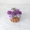 Yousheng Crochet Flowers Coaster Handmade Rose Coaster Potted Flowers Decorative Rose Bouquet Coaster with Basket Gift for Family Friends Flower