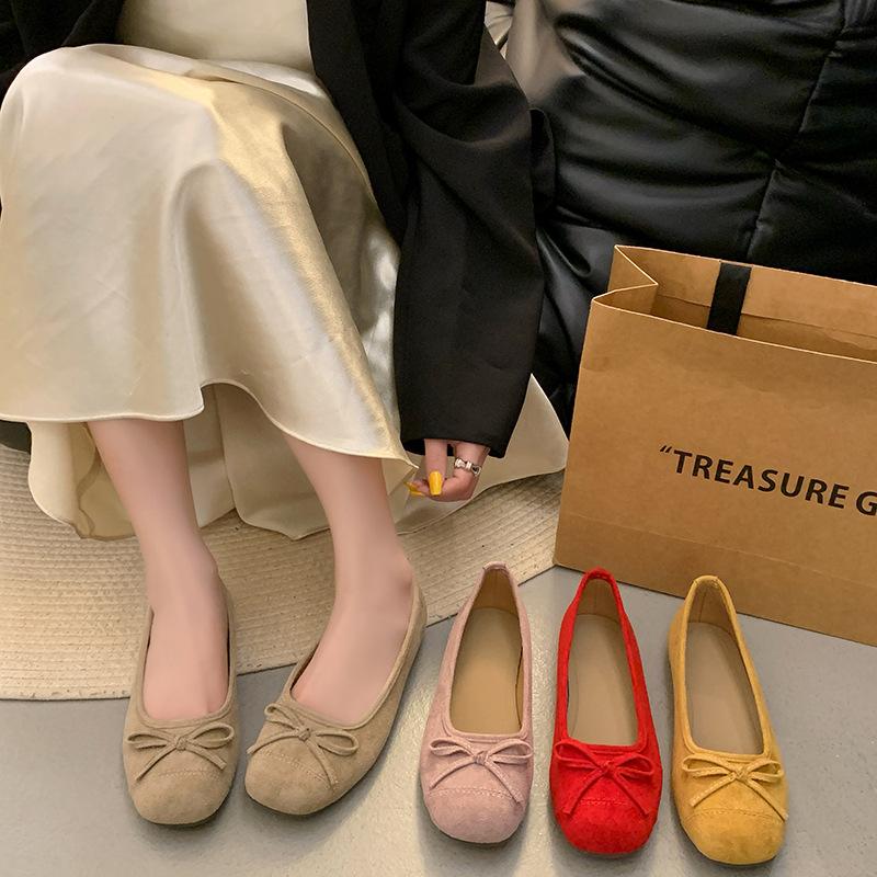 French red light mouth single shoes female 2025 spring new fairy style with skirt versatile beanie shoes Mary Jane shoes
