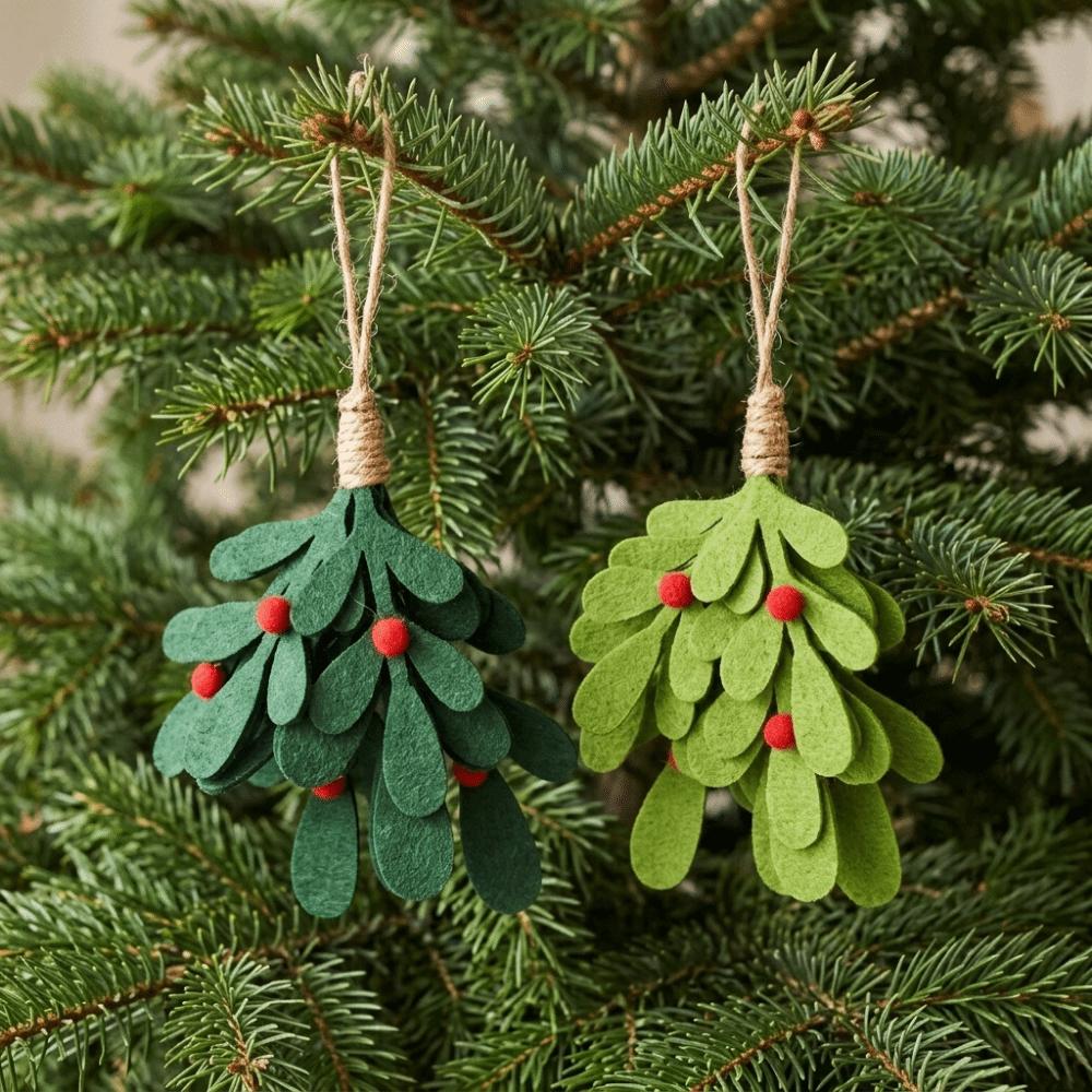 Non-woven Christmas Leaf Branch Pendant Lightweight Xmas Tree Hanging Ornament Holiday Party