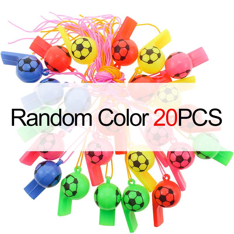 Colorful Football Whistle 5/10/20PCS Plastic Whistle with Rope Noise Maker Game Reward Festival Party Souvenir Carnival Gift ZYF