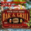 Customizable Aluminum Bar Grill Sign Personalized Name Year Metal Wall Art Pub Decor