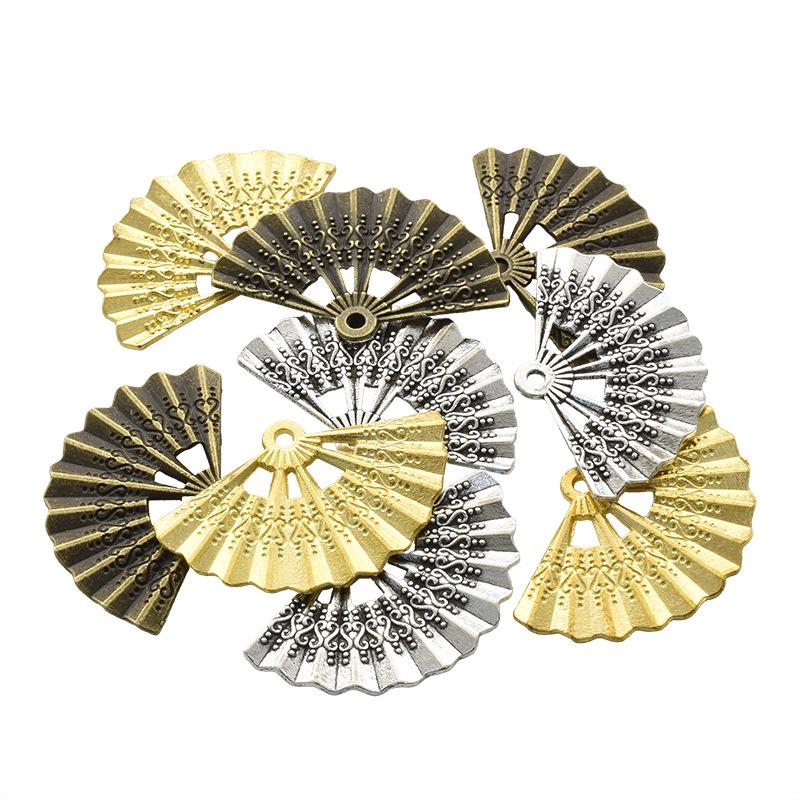 DIY Retro Alloy Fan Pendant for Necklace or Bracelet - Hot Sale, 33*21mm