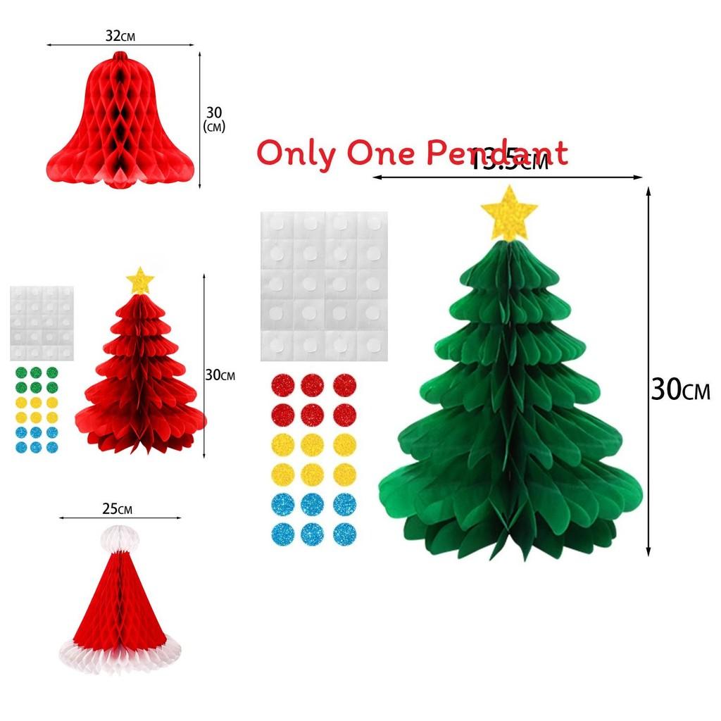 Christmas Party Decor 3d Honeycomb Hanging Decorations For Winter Holiday Celebrations