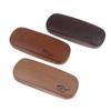 1Pc Pu Leather Eyeglass Box Wood Grain Hard Kit Holder Metal Reading Glasses Case For Men And Women Pu Leather Eyeglass Box