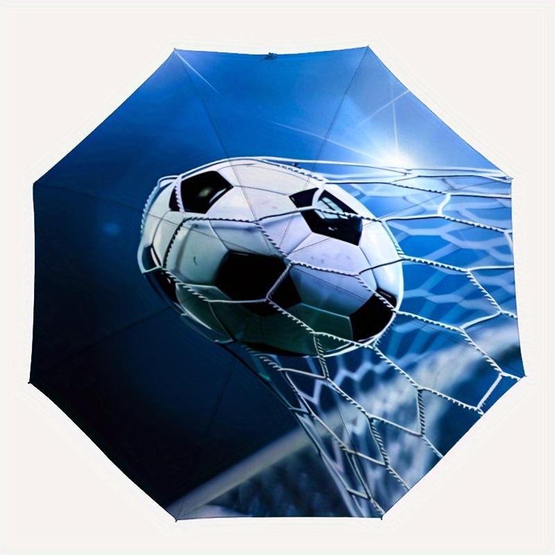 Automatic Folding Soccer Ball & Goal Net Umbrella, Sun Shield, 8 Sturdy Ribs, Durable Plastic & Iron Frame, Casual Sports Them