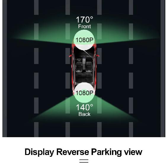 10'' Rearview Mirror Dash Cam Front & Rear 1080P Dual Recording, Backup Camera, 24H Parking Monitor, Night Vision for Cars