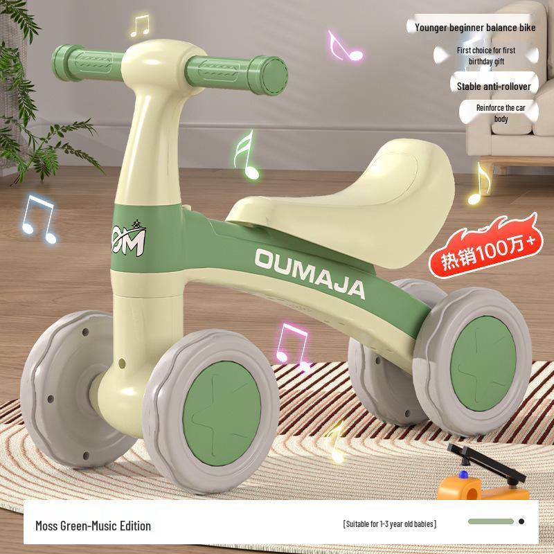 Rowerek biegowy dla malucha: Hulajnoga bez pedałów i Chodzik dla dzieci w wieku 1-3 lat na czterech kołach