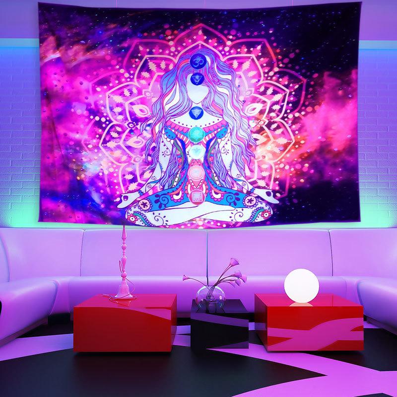 UV Fluorescent Tapestry Print Wall Hanging Art Home Decor