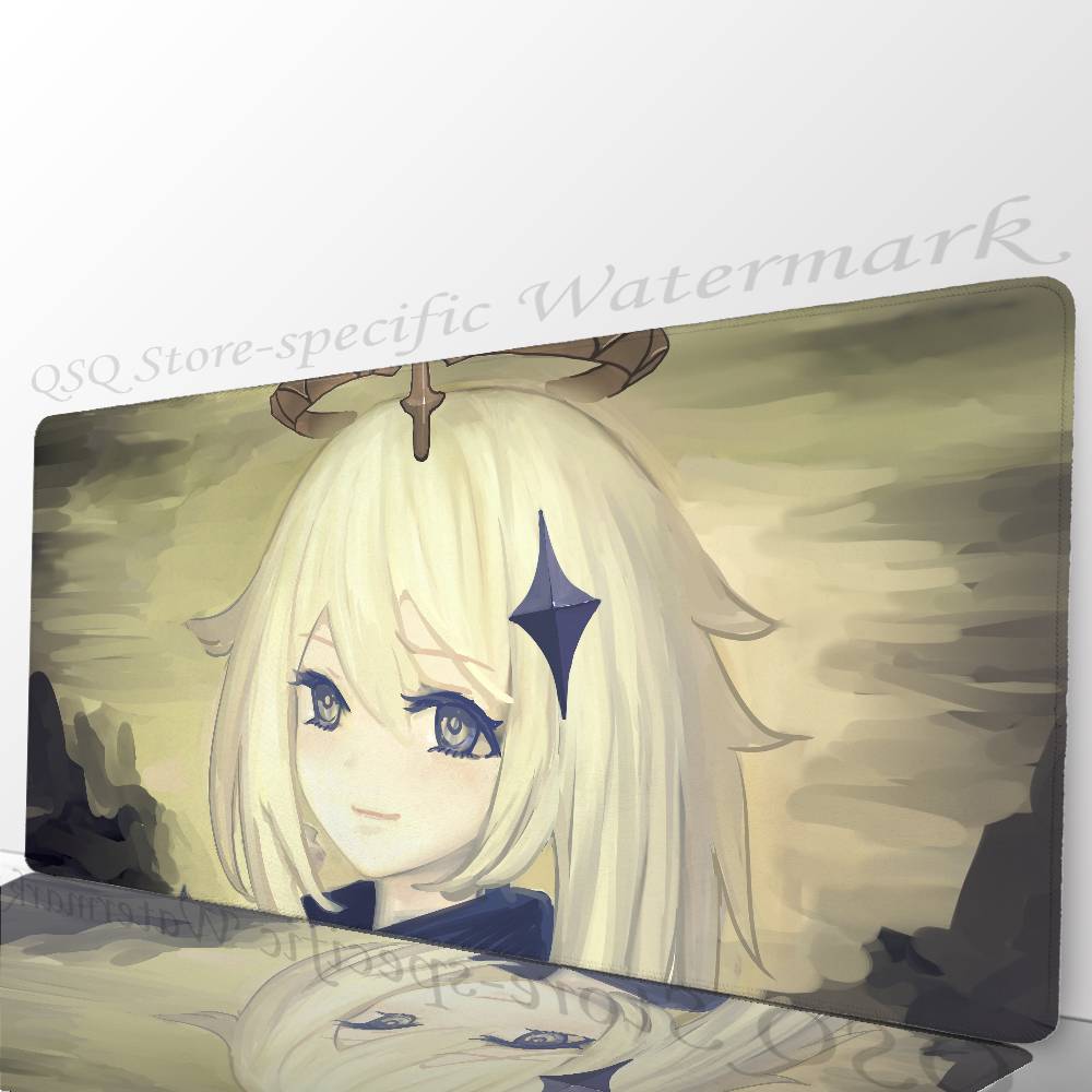 Paimon Game Anime Genshin I-Impact Mousepad Non-slip Suitable For Office Computers Laptops E-sports Game Desk Mats XXL Keyboard